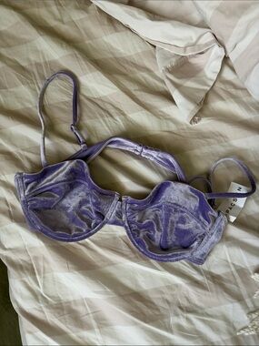 Kendall & Kylie Lavender Velvet Underwire Bra